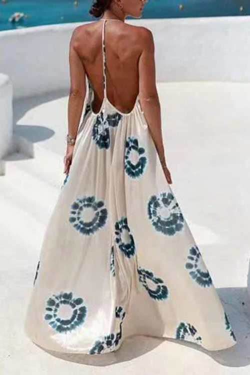Open Back Halter Maxi Dress | Vacation StyleClistos