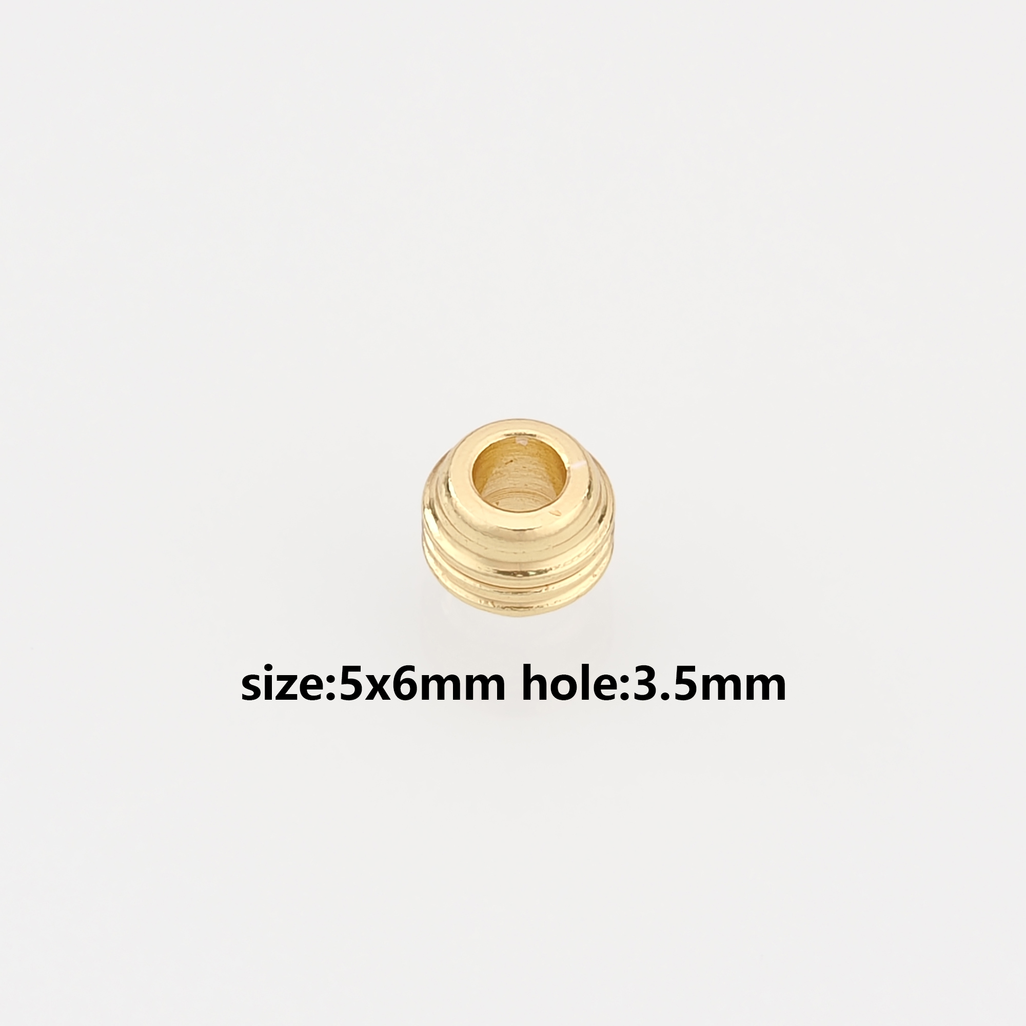 50Pcs 18K Gold Filled Cylinder Spacer Beads,Barrel Beads for Bracelet Jewelry Necklace Making Supply