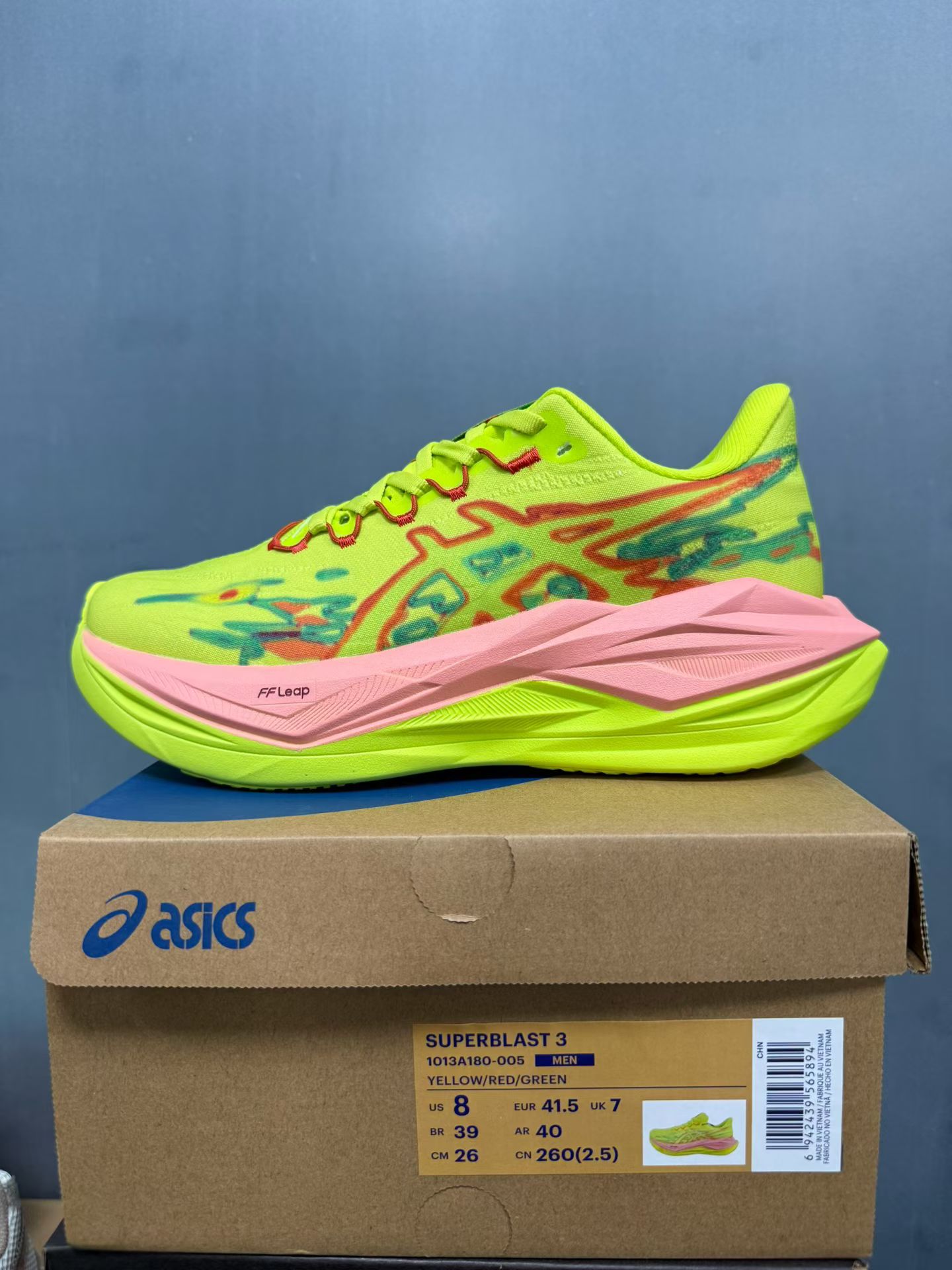 ASICS Superblast 3 Yellow/Red/Green