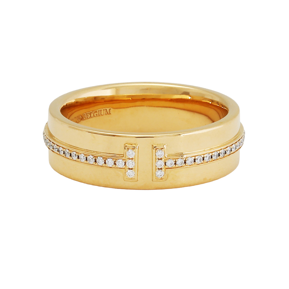 Tiffany & Co. Tiffany T Wide Diamond Ring 18K Yellow Gold 60150867