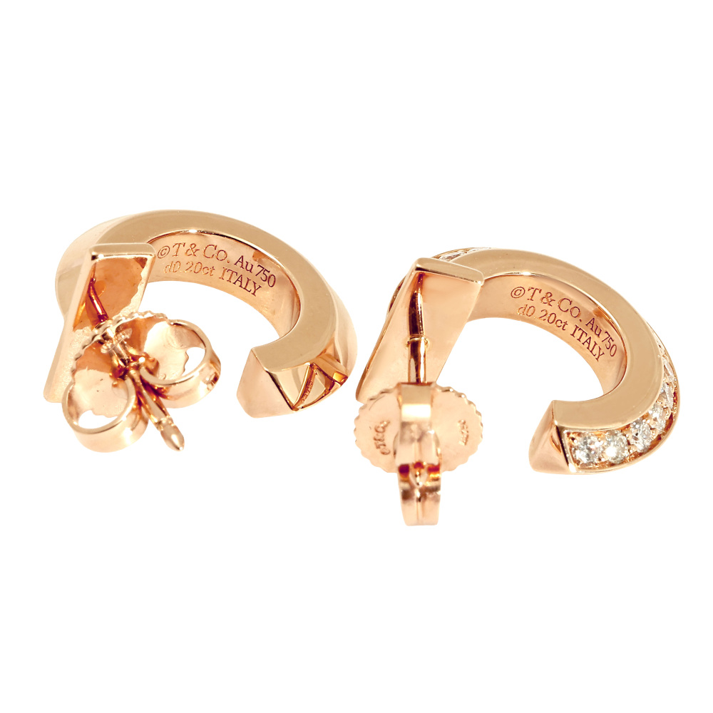 Tiffany & Co. Tiffany T Extra Mall Earrings 18K Rose Gold 69782981