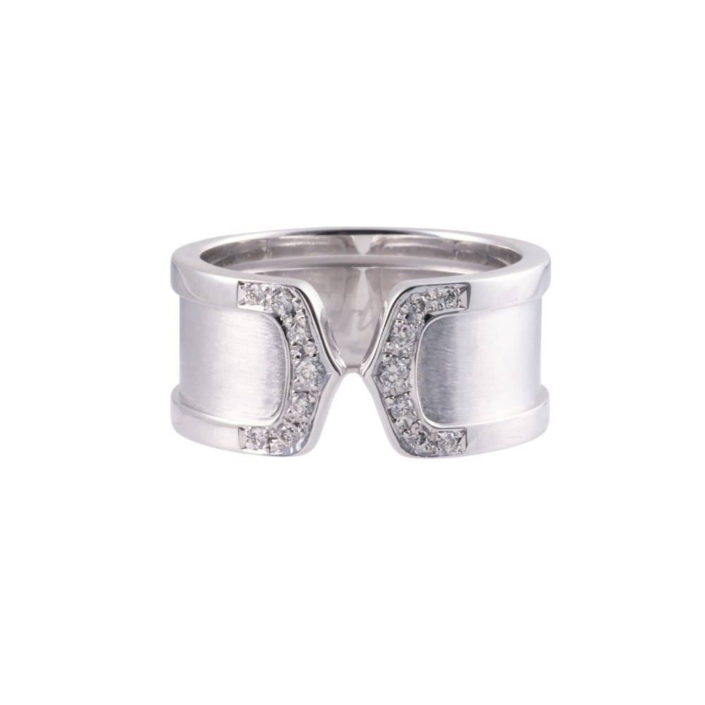 Cartier 2C Ring C Do 18K White Gold Diamond