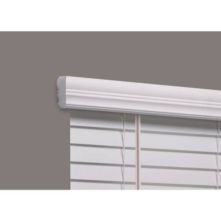 Linen Avenue F5Wt6575B44Im Cordless Faux Wood Blind,white,65-3/4x22w x 4