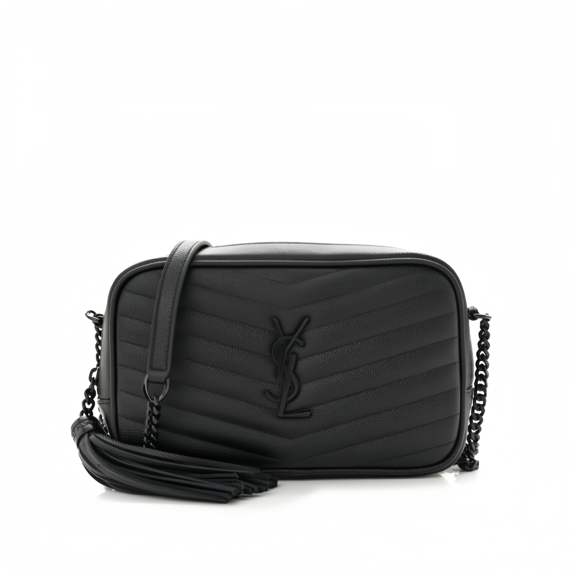Saint Laurent Lou Camera Bag In Quilted Leather Black 18Cm