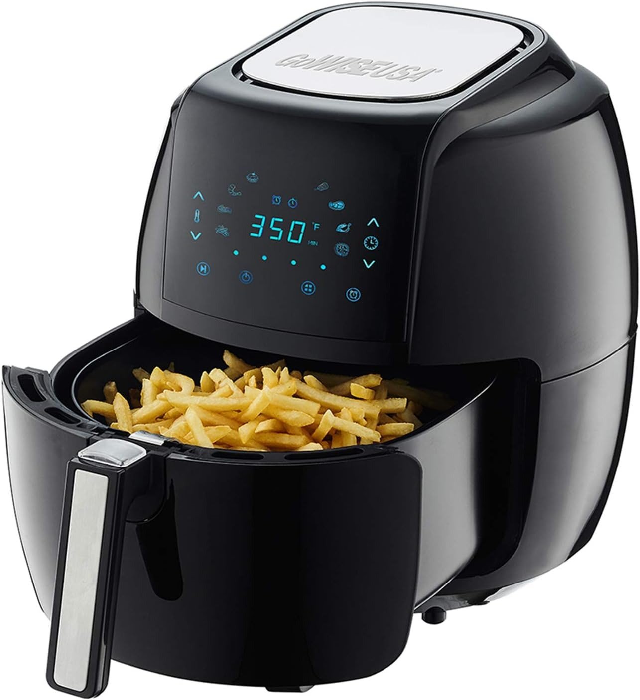 5.8QT 8-in-1 Electric Air Fryer, Rapid Air Tech, Touch Screen, Shake Reminder, Black