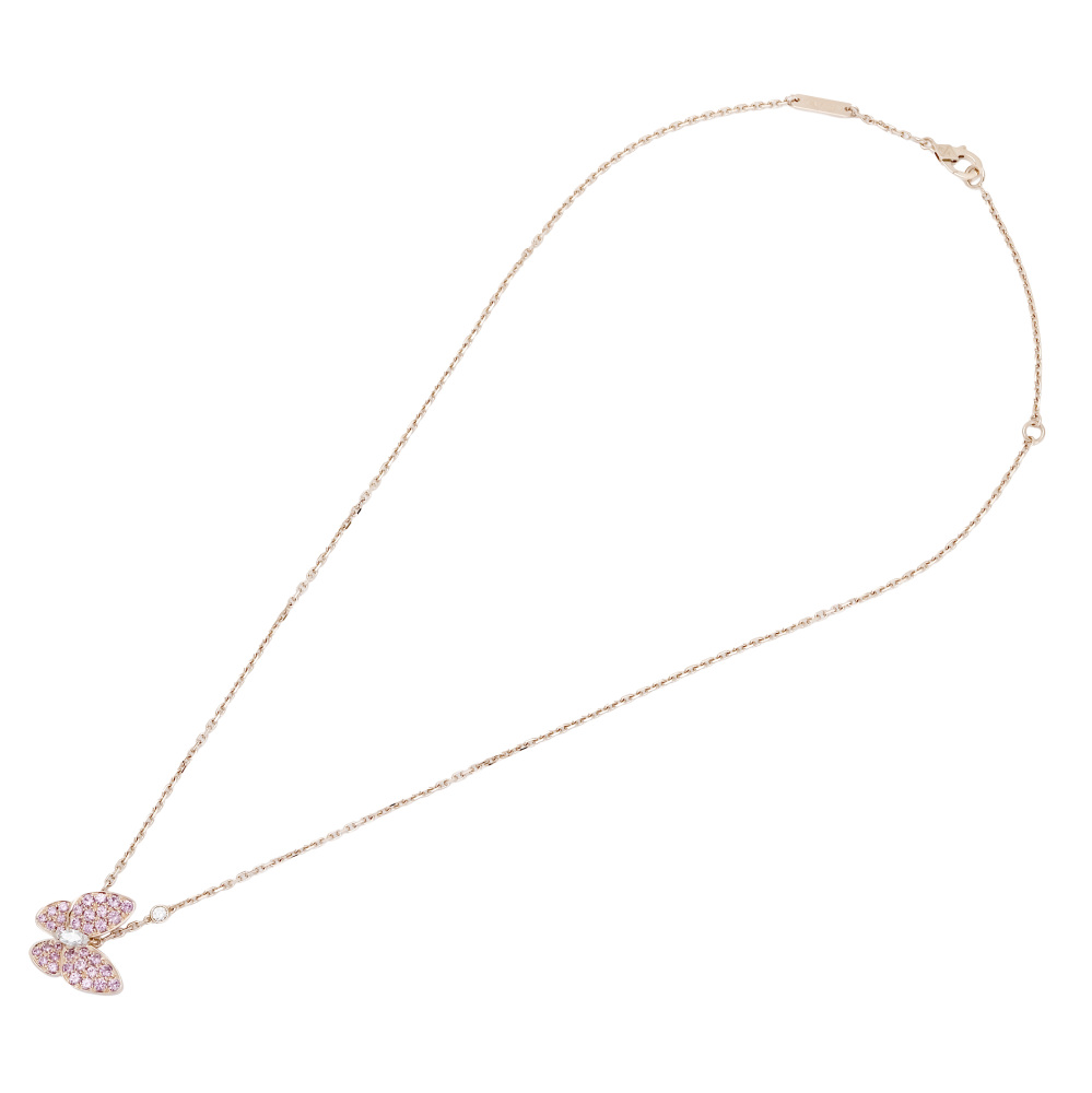 Van Cleef & Arpels Fauna de Papillon Necklace 18K White Gold & 18K Rose Gold VCARO3M200