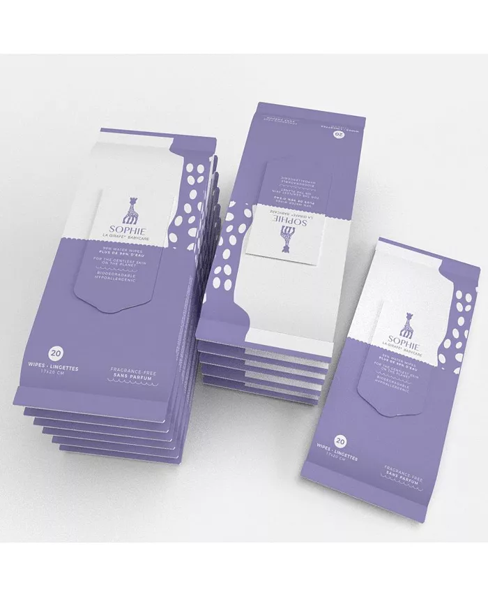 Sophie la Girafe Babycare Water Wipes, 20 count-Case pack 12