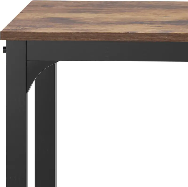 Rustic Brown Space-Saving Dining Set – Table, Two Chairs & Bench (4-Piece)