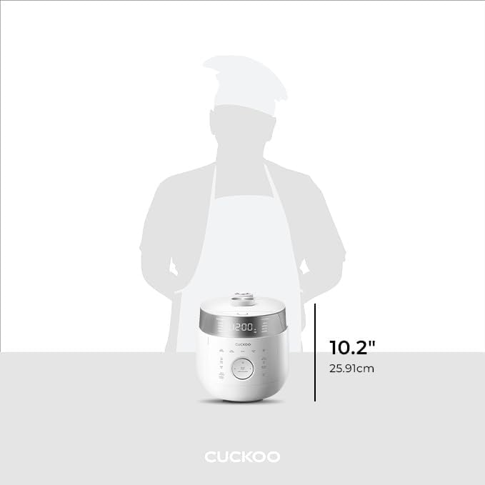 Small Stainless Steel Rice Cooker 6 Cups (Cooked), 12 Cups (Cooked) Induction Heating Dual Pressure, 16+ Menu Options (White)