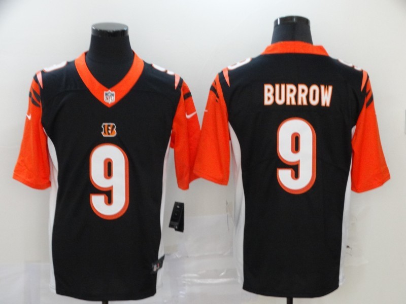 Men's Cincinnati Bengals Joe Burrow #9 Black Game Jersey
