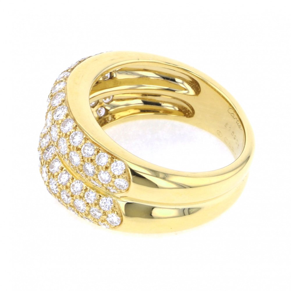 Cartier Yellow Gold Diamond Ring #56 K18YG