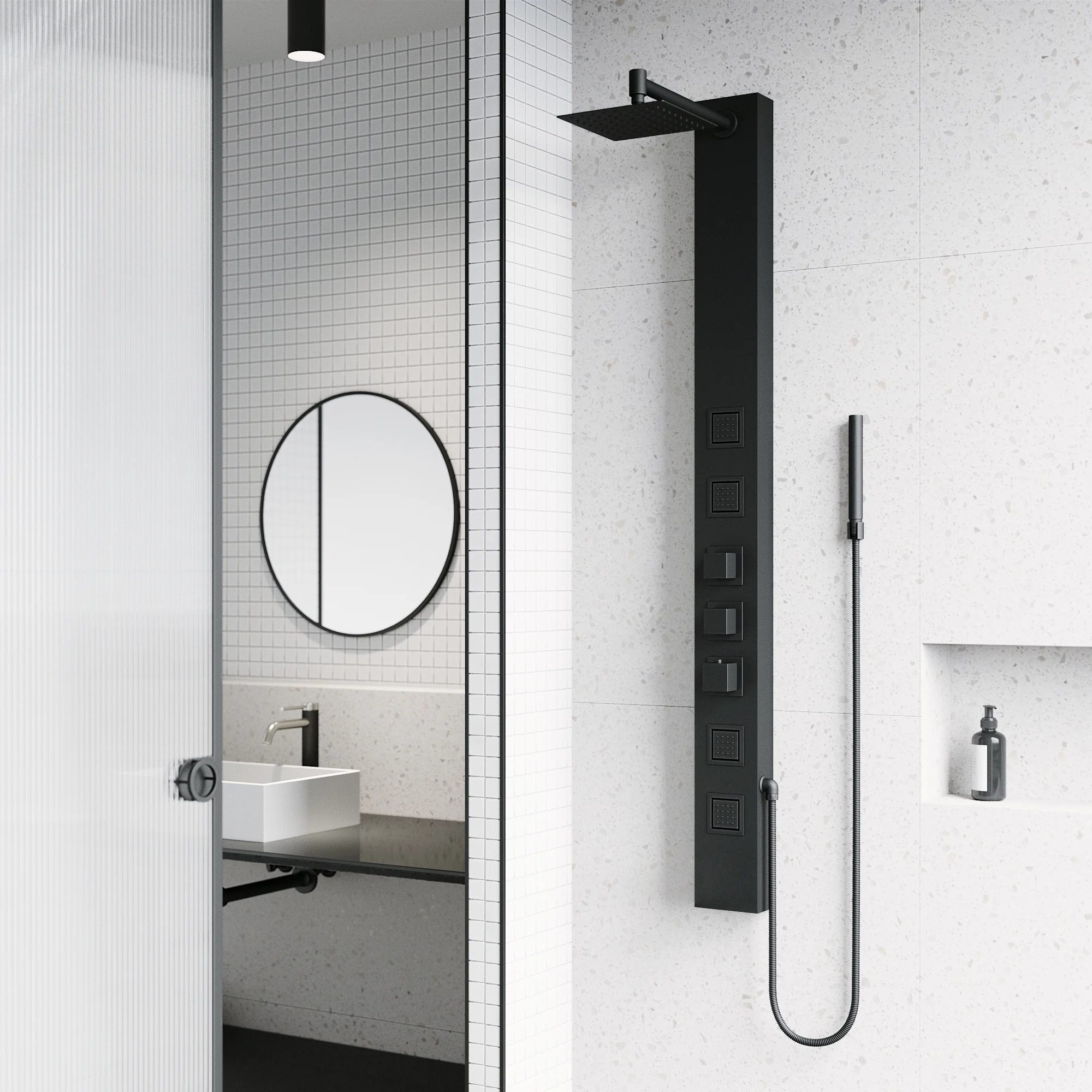 Vigo Vg08021 Sutton Thermostatic Shower Panel - Black
