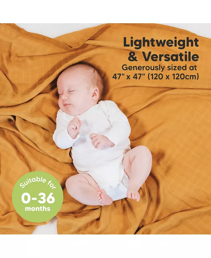 KeaBabies 4pk Muslin Swaddle Blankets for Baby Boys, Girls - Organic Baby Blankets, Swaddles for Newborns