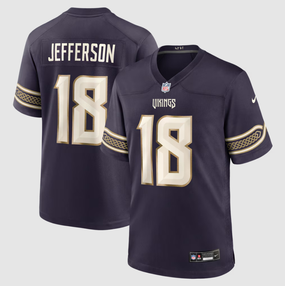 Men's Minnesota Vikings Justin Jefferson #18 Purple 2026 Rivalries Collection Game Jersey