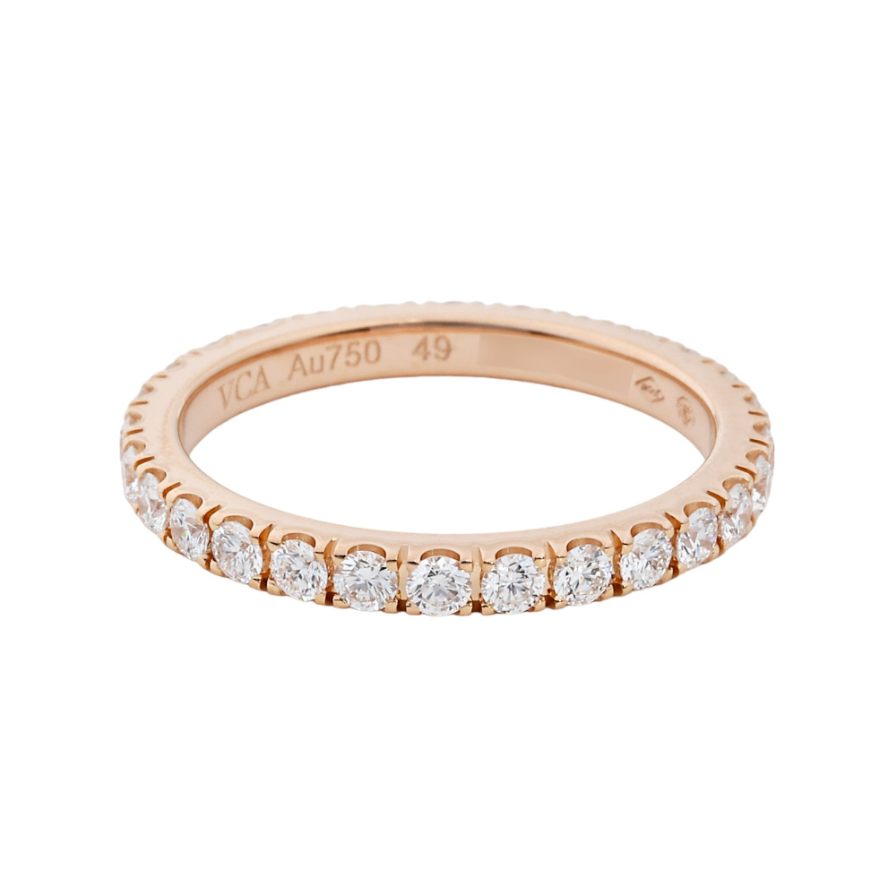 Van Cleef & Arpels Felicite Eternity Ring 2.1mm 18K Rose Gold Diamond VCARP7RH00