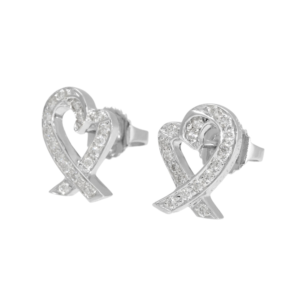 Tiffany & Co. Open Heart Paloma Picasso Loving Heart Earrings Platinum