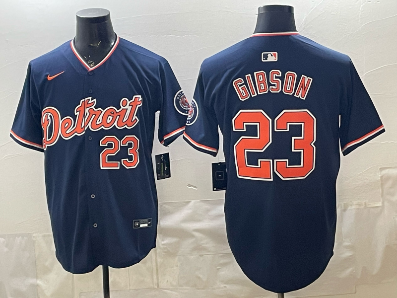Men's Detroit Tigers Kirk Gibson #23 Navy Replica Player Jersey