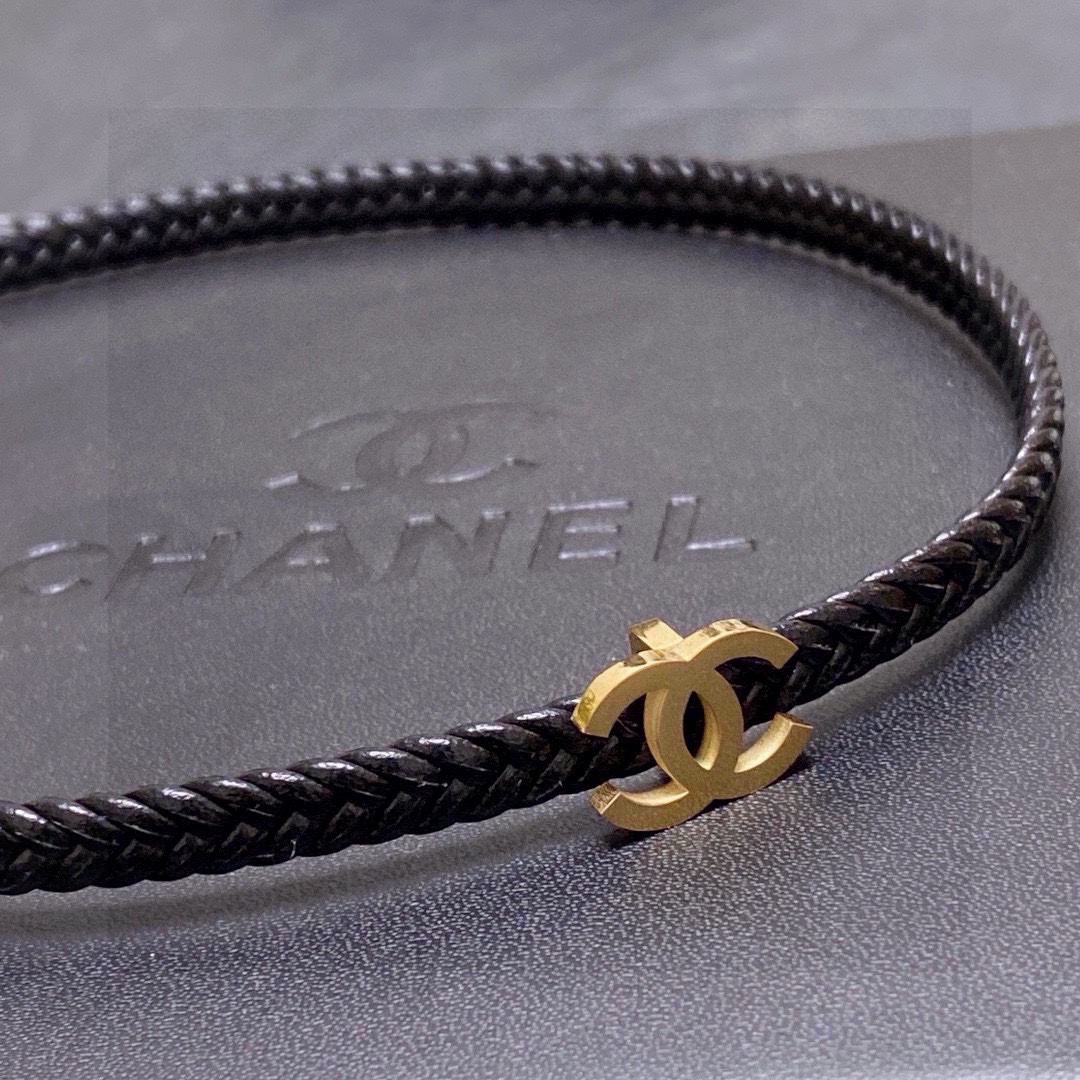 Chanel Double C Leather Collarbone Necklace - cnluxepick