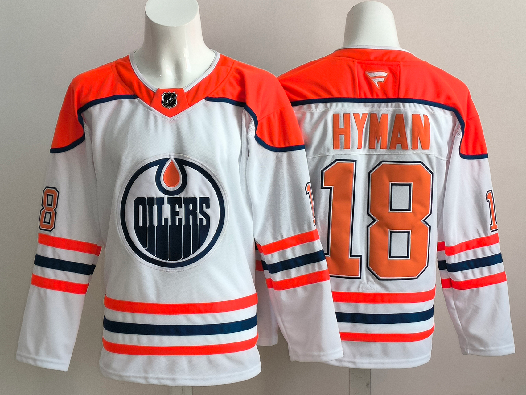 Men's Edmonton Oilers Zach Hyman #18 Fanatics White Breakaway Player Jersey