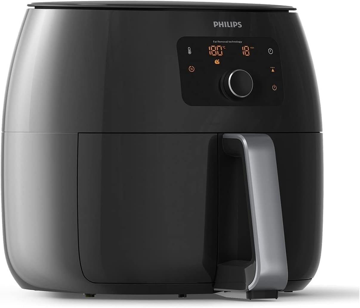 7QT 5-in-1 Electric Air Fryer, Fat Removal Tech, Rapid Air Circulation, Digital Touch Display, Keep Warm Mode, Black