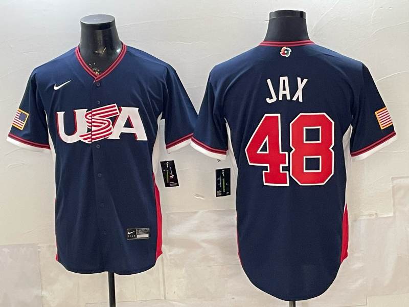 Men's USA Baseball Griffin Jax #48 Navy 2026 World Baseball Classic Stadium Jersey