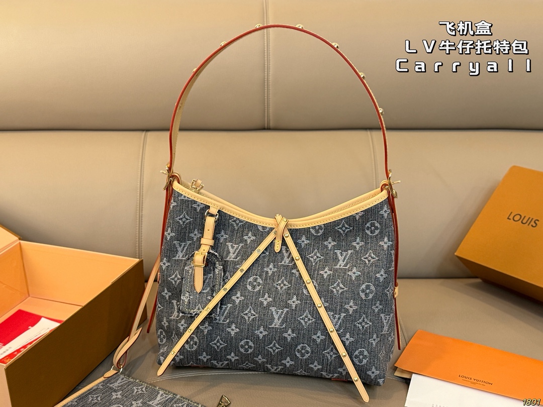 LV Carryall Denim Tote Bag - cnluxepick
