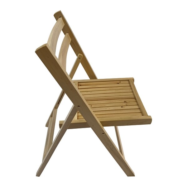 Furniture Slatted Wood Folding Special Event Chair ,Set of 4