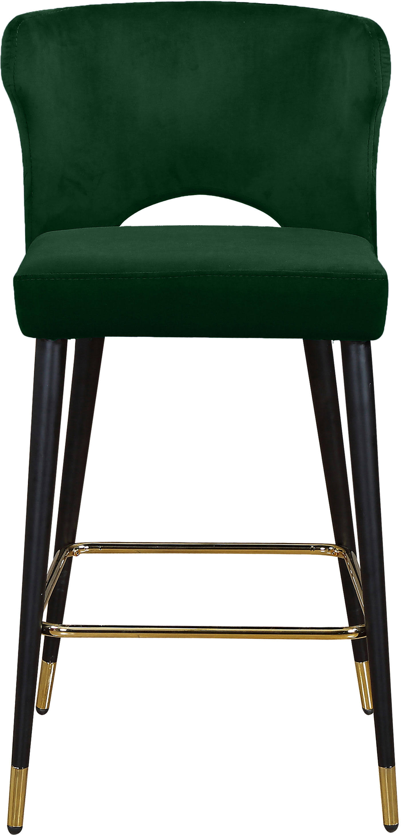 Meridian Kelly Green Velvet Stool Set of 2