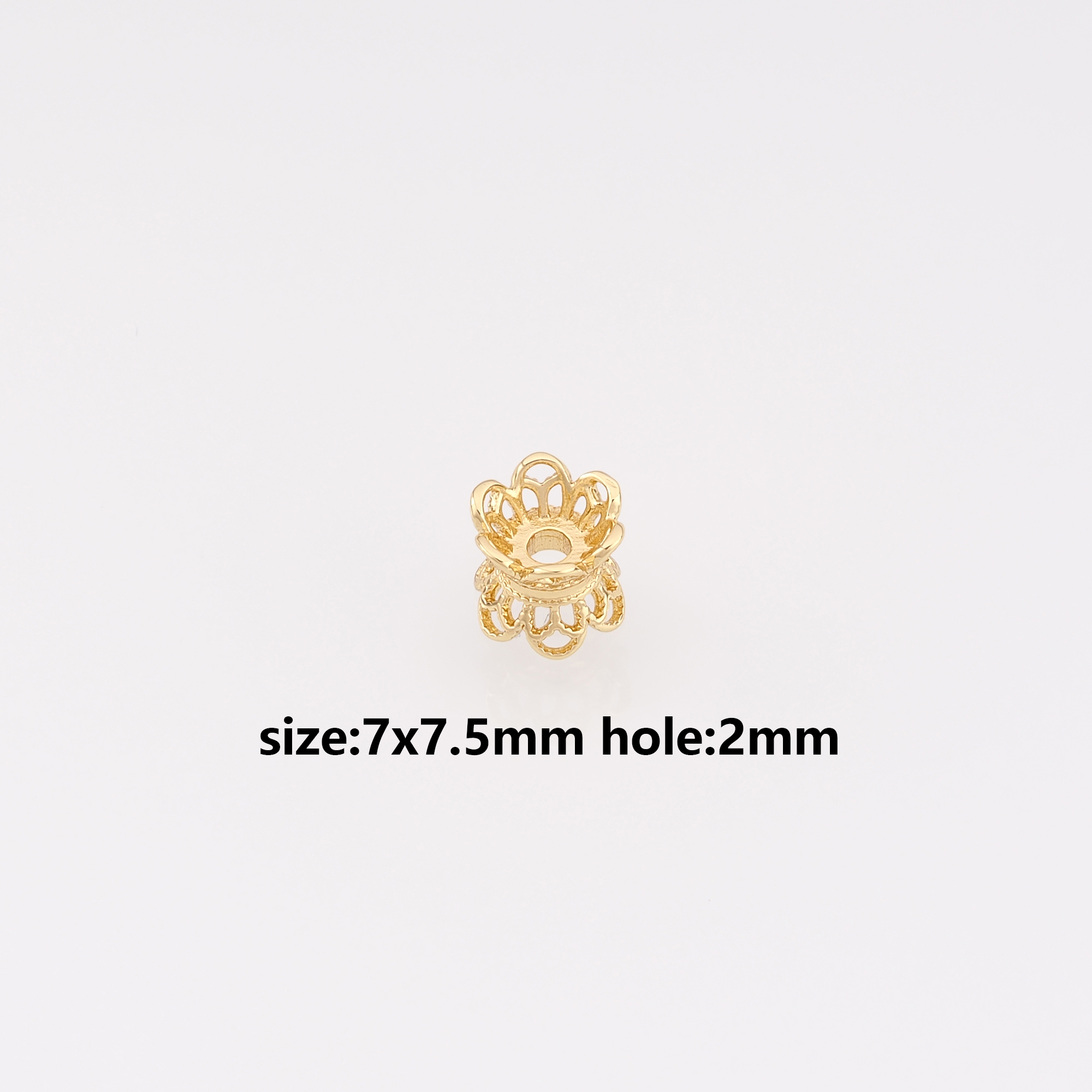 18K Gold Filled Flower Spacer Beads,Barrel Beads for Bracelet Jewelry Necklace Making Supply