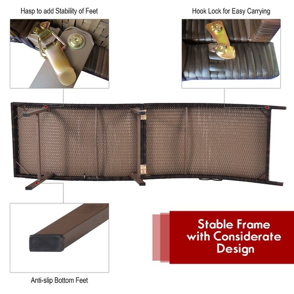 Costway 2PCS Patio Rattan Folding Lounge Chair Stackable Double Sided