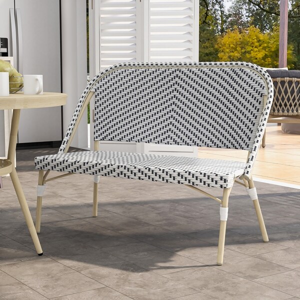 Ariel Beach Natural Tone Aluminum Patio Bench by Furniture of America