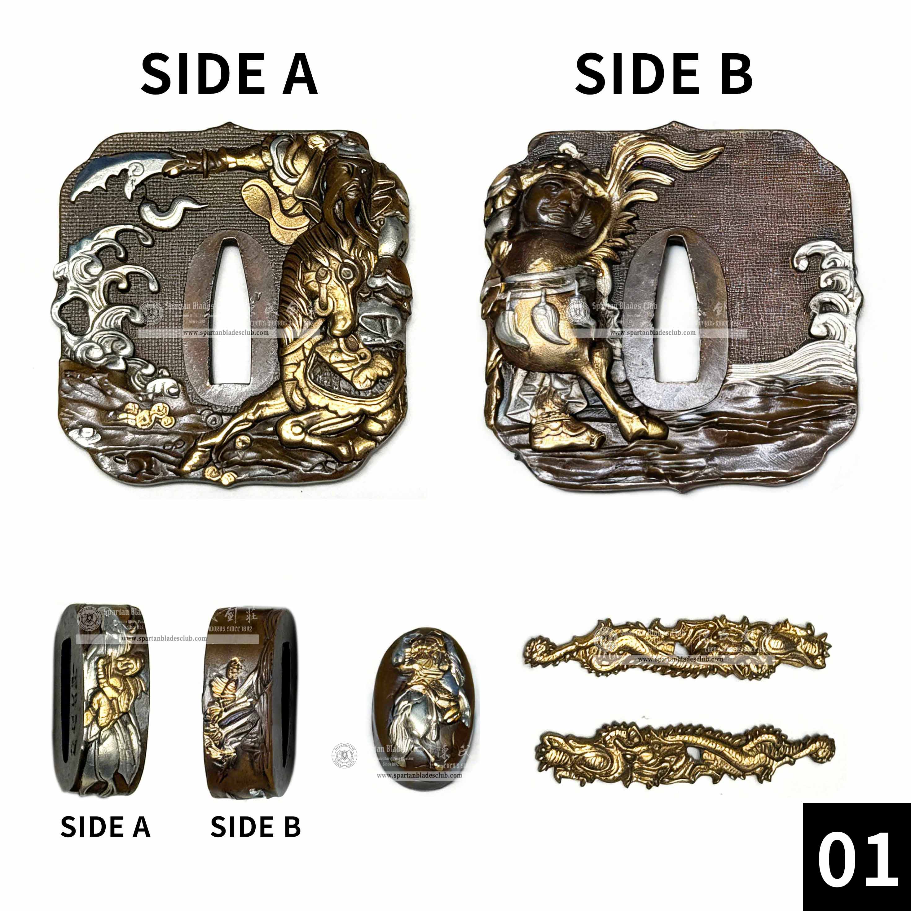 Custom Your Katana | Character | Complete Set Fittings (Brass Gilded) | Spartan Blades Club | CHEN'S SWORDS 1892 - Spartan Blades Club - 陳氏劍莊1892