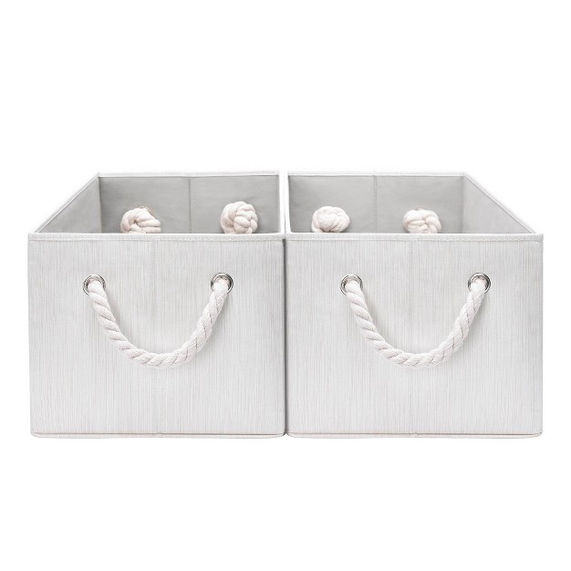 Wethinkstorage 2pk 34l Foldable Organizing Storage Bin With Rope Handle