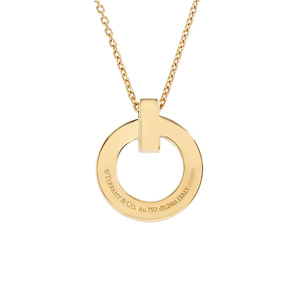 Tiffany & Co. Tiffany T One Necklace 18K Yellow Gold Diamond