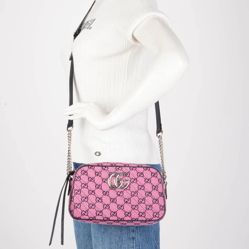 Gucci GG Canvas Quilted Marmont Shoulder Bag – Pink