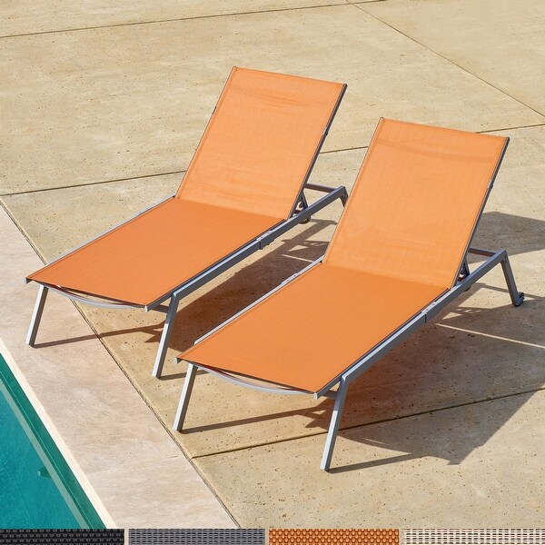 Corvus Torino Adjustable Sling Fabric Patio Chaise Lounge