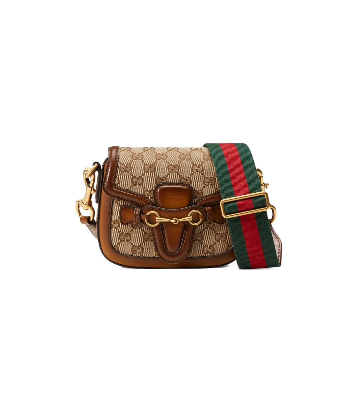 Gucci Lady Web Original GG Small Shoulder Bag Brown
