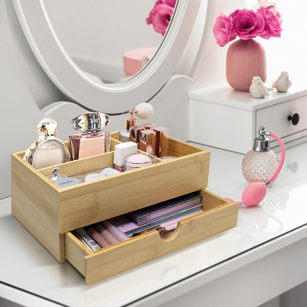 Sorbus Bamboo Desktop Organizer With Pull out Drawer