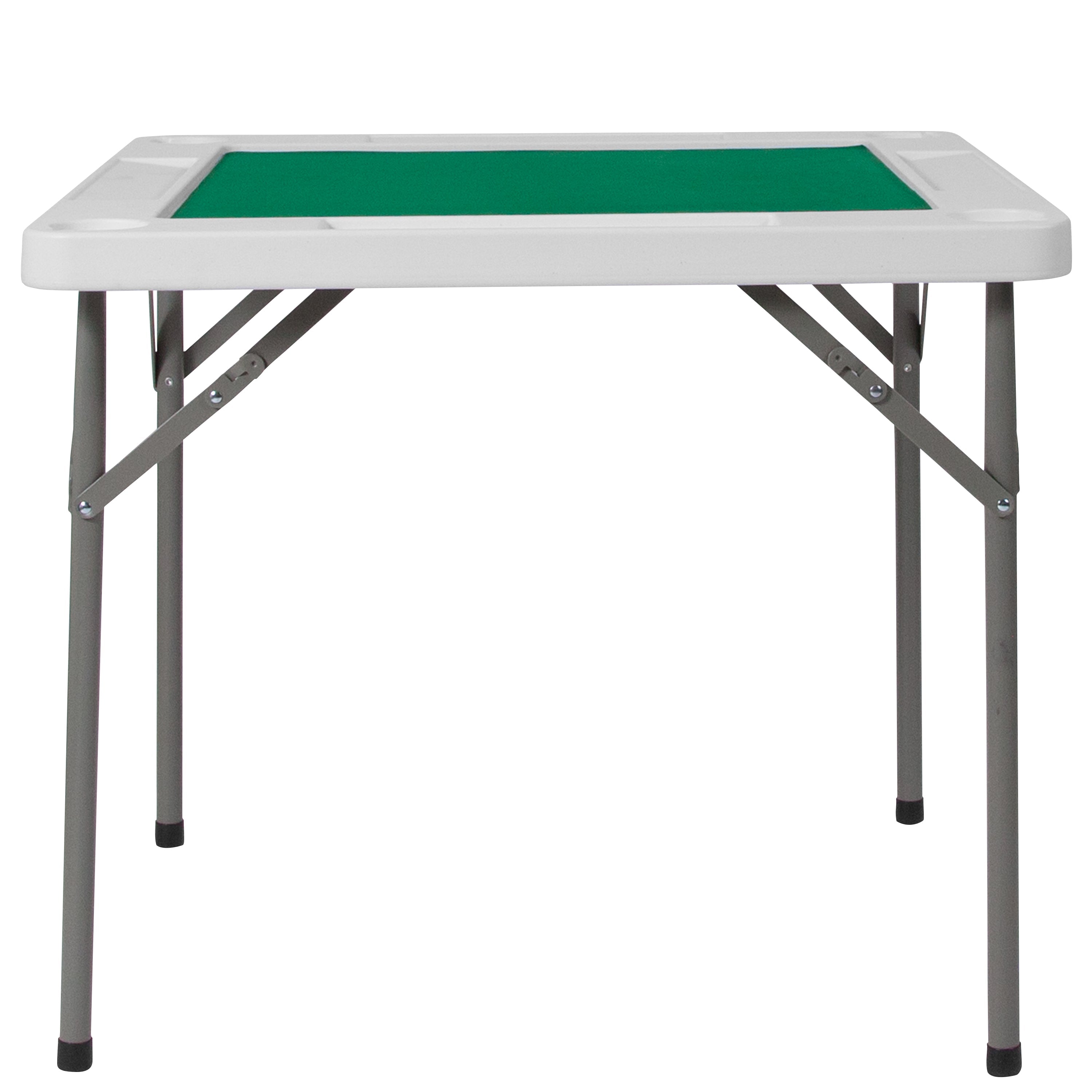 Flash Furniture 34.5″ Square 4-Player Folding Card Game Table with Green Playing Surface and Cup Holders