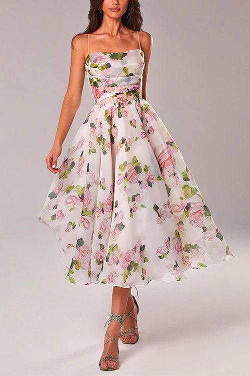 Floral Fit & Flare Midi DressClistos