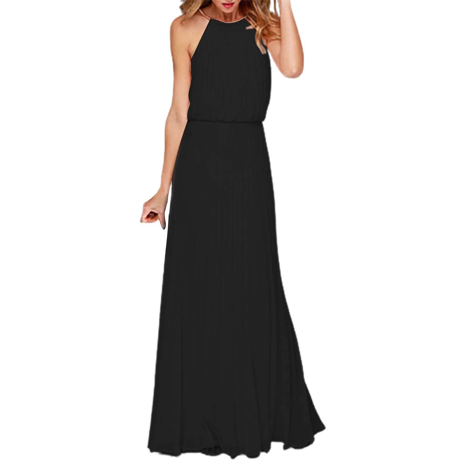 Elegant Halter Neck Maxi DressClistos