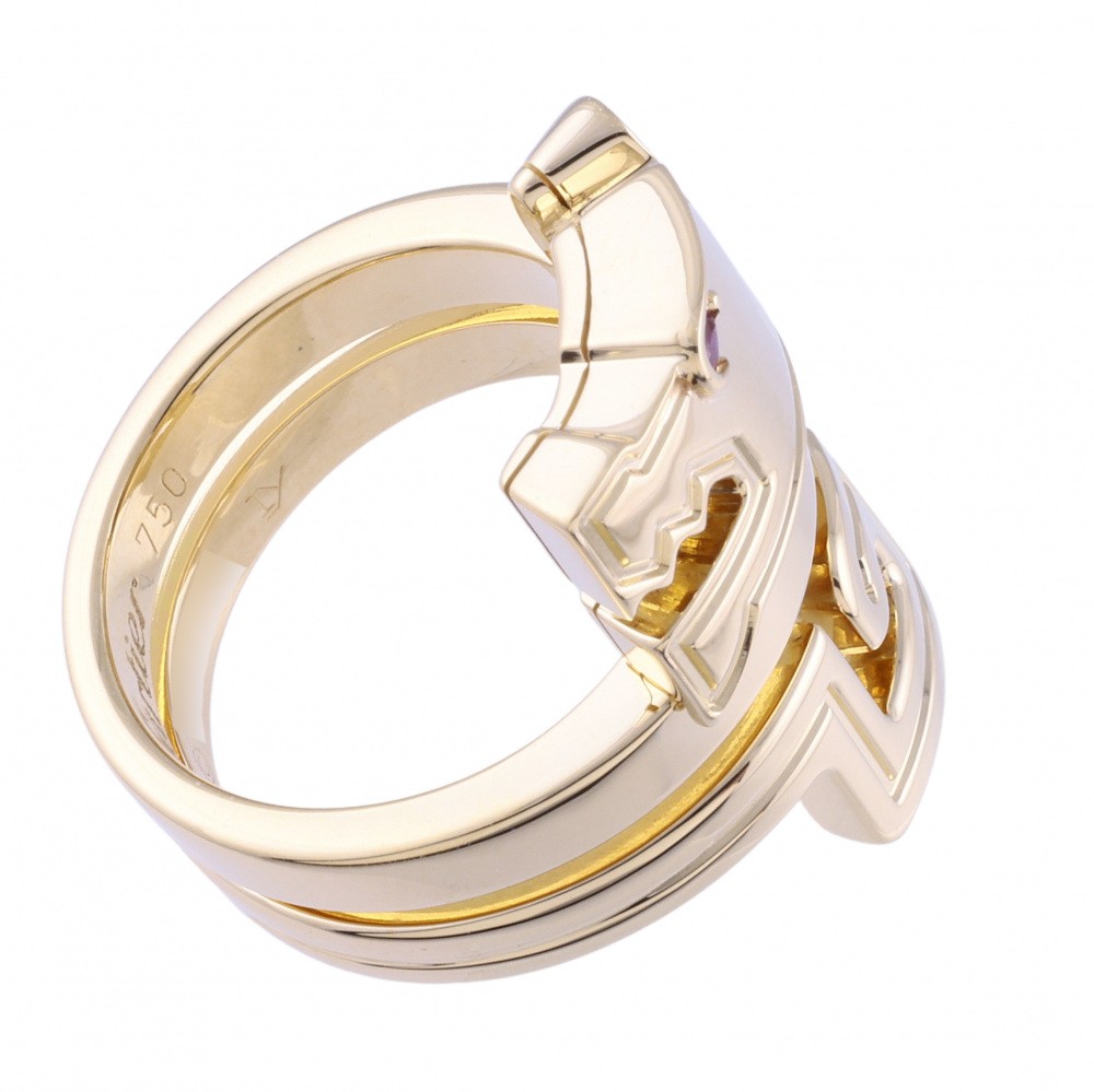 Cartier Le Beze du Dragon K18YG Yellow Gold Ring Ruby