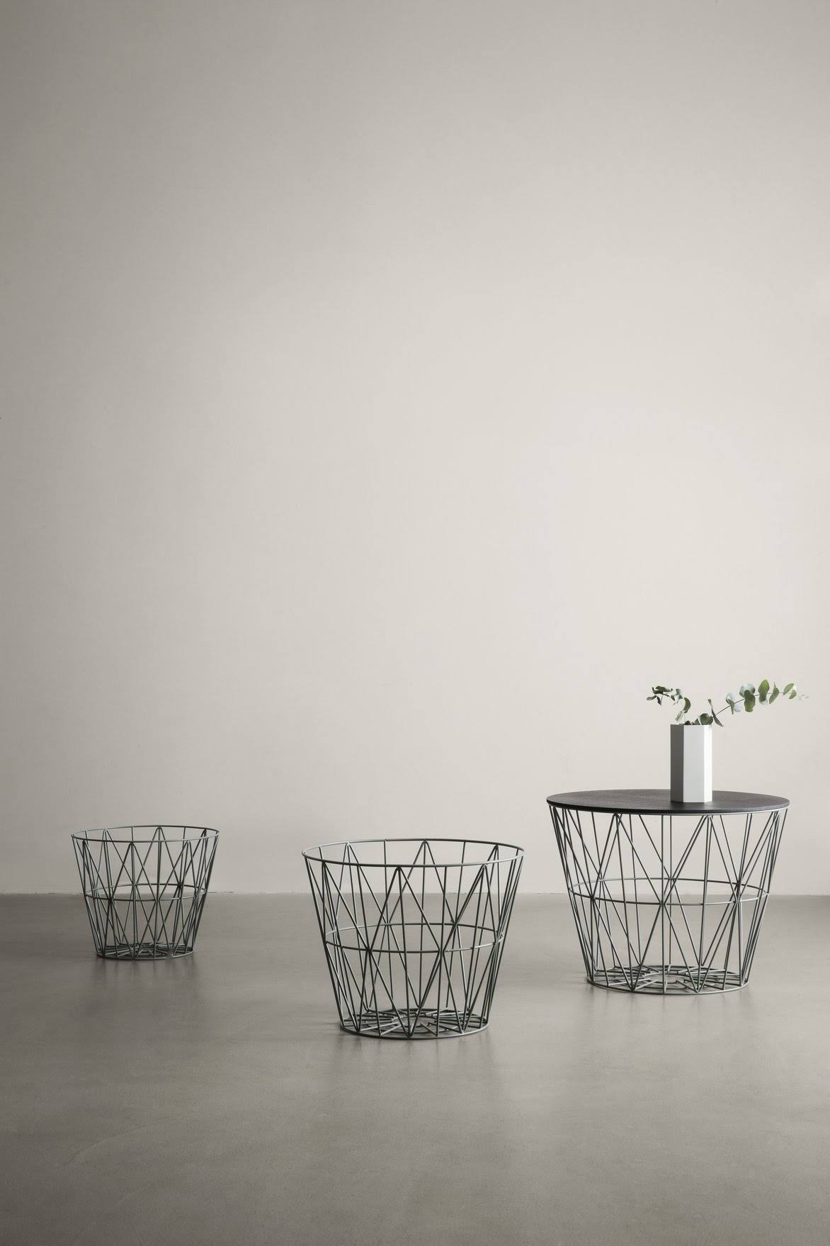 Ferm Living Medium Wire Basket Top - Black Oak