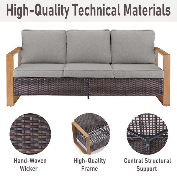 Patio Sofa Wicker High Back Sofa