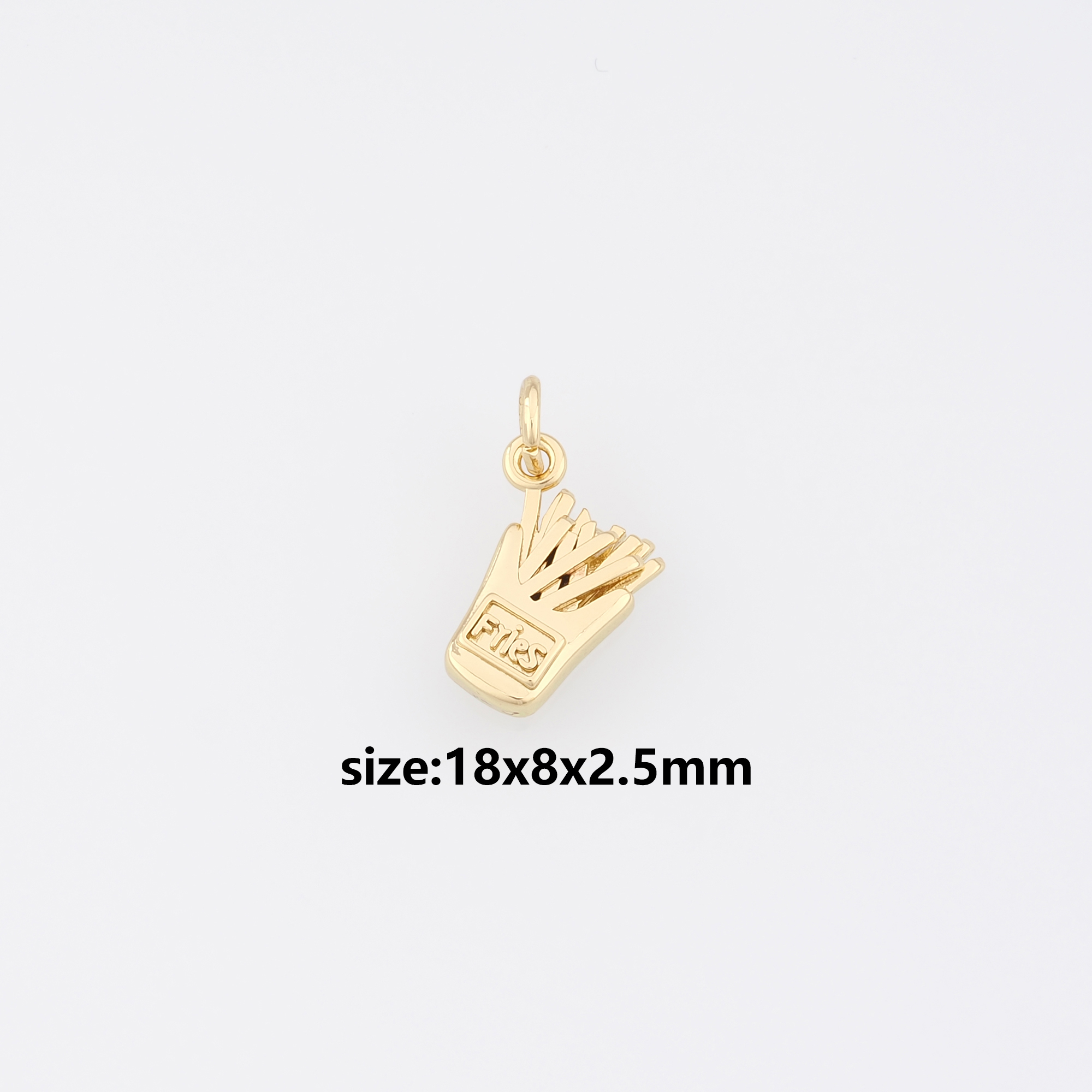 18K Gold Filled French Fries Pendant,French Fry Charm Earrings Necklace for DIY Jewelry Making Supply