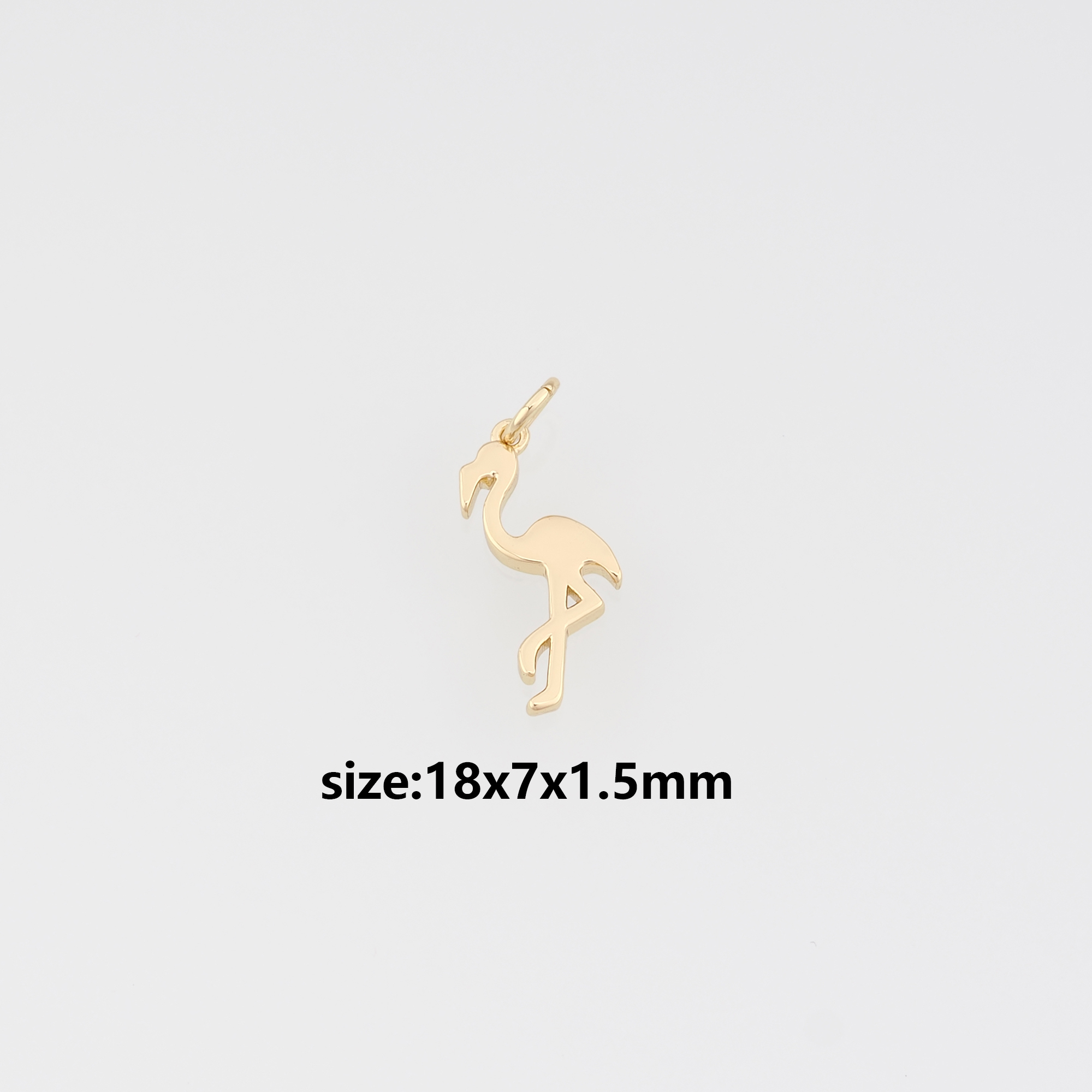 18K Gold Filled Flamingo Pendant,Dainty Flamingo Charm Earrings Necklace for DIY Jewelry Making Supply