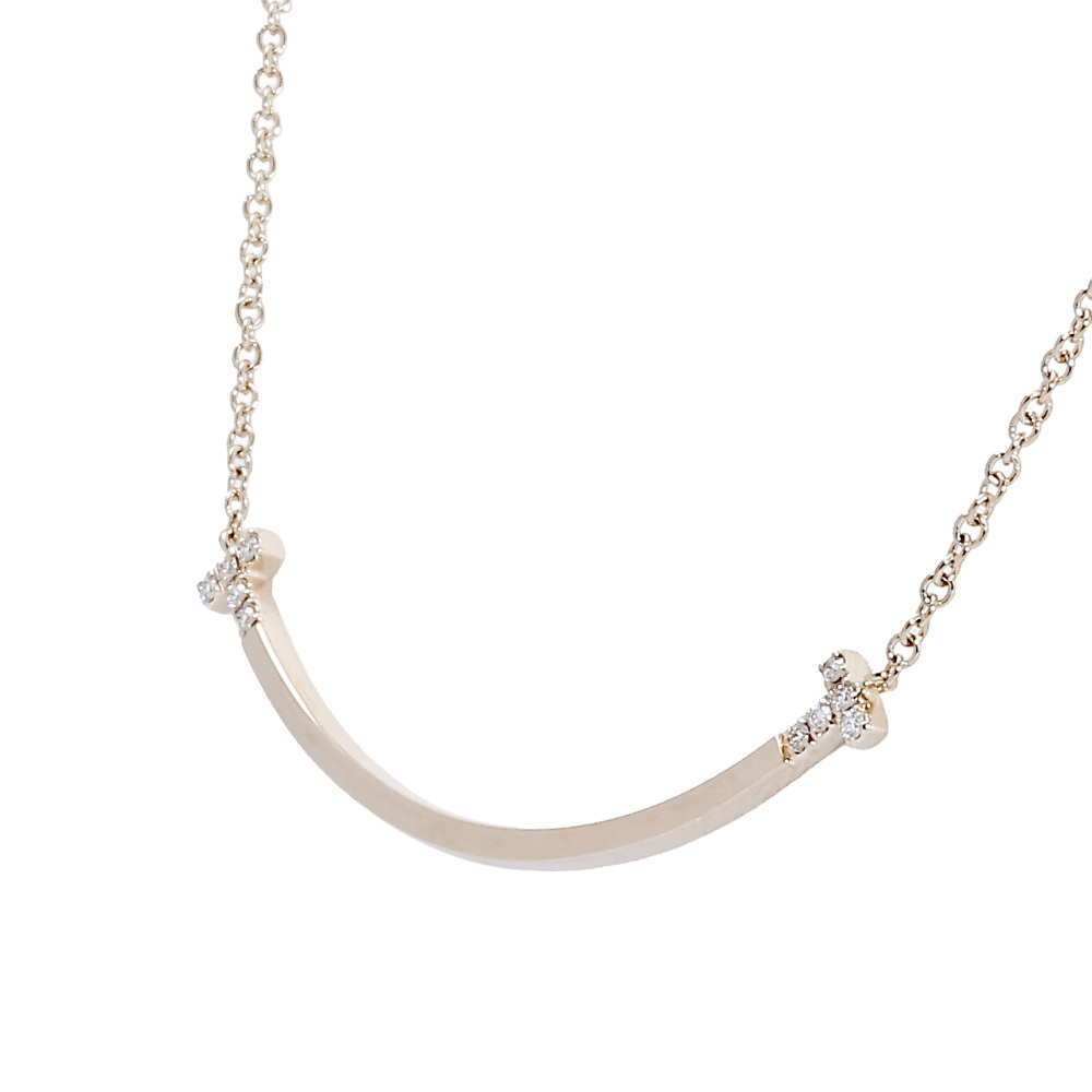 Tiffany & Co. Tiffany T Smile Necklace 18K Rose Gold Diamond 74956963