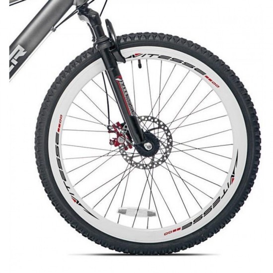 26″ Men’s KZR Front Suspension Mountain Bike, Gray-black
