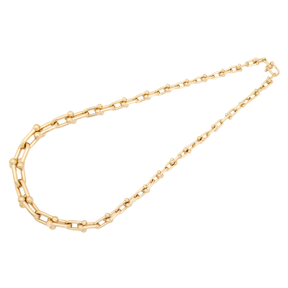 Tiffany & Co. Hardware Graduated Link Add 7 Sets Necklace 18K Yellow Gold 60153063