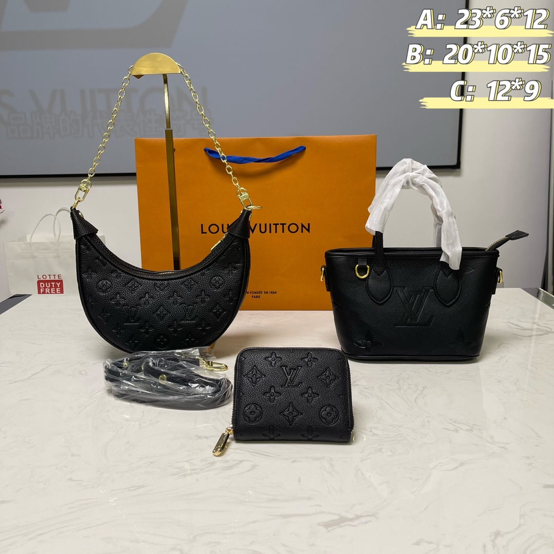 LV Combination outfit High-quality tote bag+handbag+wallet set - cnluxepick